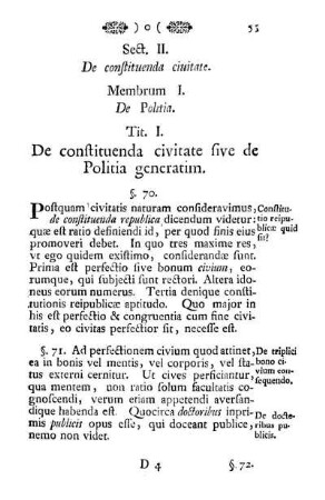 Sect. II. De constituenda ciuitate