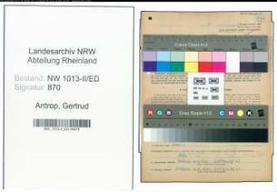 Entnazifizierung Gertrud Antrop , geb. 20.08.1899 (Lehrerin)