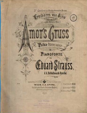 Amor's Gruß : Polka-française für Pianoforte ; op. 83