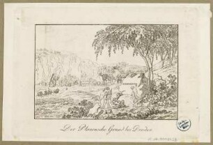 Ansicht des Plauenschen Grundes mit der Buschmühle, Radierung um 1820 : Der Plauenschen Grund bei Dresden / [C. F. Sprinck]. - [Dresden] , [ca. 1820]. - 1 Kunstblatt : kolor. Radierung ; 12,4 x 8,3 cm