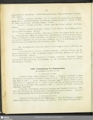 VIII. Vermehrung der Sammlungen