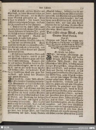Der rechte einige Ablaß, oder Gnaden-Brief Gottes : Das ist: Summa und Inhalt des neuen ewigen Testaments und Bundes, den GOtt aus lauter Gnaden durch Christum im Wort mit uns Menschen gemachet, und durch seine heilige Sacramente versiegelt und versichert hat