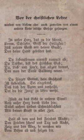 [Gebet] Vor der christlichen Lehre
