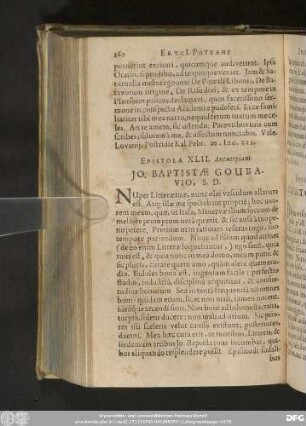 Epistola XLII. Antverpiam. Io. Baptistae Goubavio, S. D.