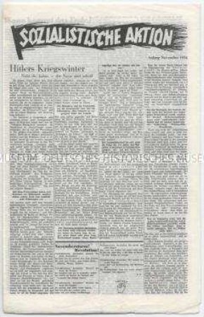 Sozialdemokratisches Exil-Blatt "Sozialistische Aktion" u.a. zur Lage der Bevölkerung in Deutschland und zur NS-Kirchenpolitik