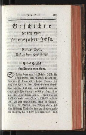 Erstes Capitel. Hinführung zum Tode