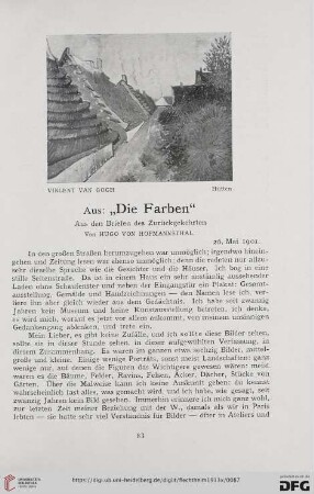 Aus: "Die Farben". Aus den Briefen des Zurückgekehrten