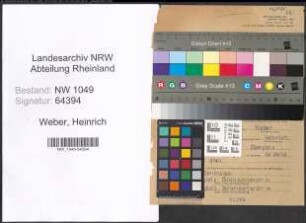 Entnazifizierung Heinrich Weber , geb. 07.12.1919 (Verwaltungsangestellter)