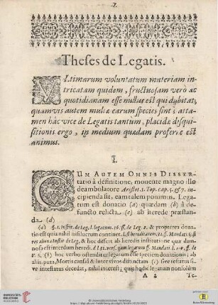 Theses de Legatis