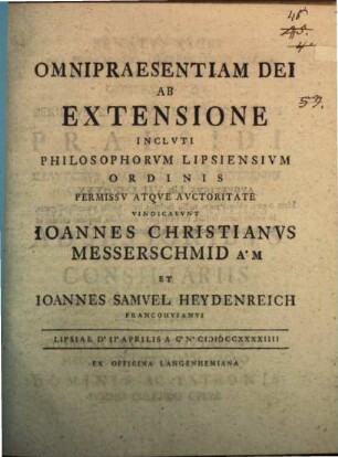 Omnipraesentiam Dei Ab Extensione