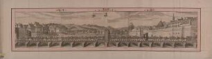 Der Jagdaufzug über die Elbbrücke (heute Augustusbrücke) in Dresden, Kupferstich, 1680 : Der Diana Aufzuck über die Alt Dreßdnische Elb-brücken / [Zum Drucke befördert Durch Gabriel Ttzschimmern]. - [Nürnberg] : [Hoffmann] ; [Nürnberg] : [Froberger] , [1680]. - 5 Kunstbl. auf 3 Bl. : Kupferstich ; 154 x 31 cm