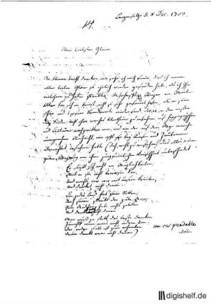 10: Brief von Johann Christoph Schmidt an Johann Wilhelm Ludwig Gleim