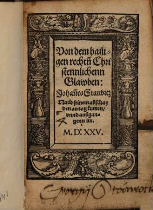 Von dem hailigen recht[e]n Christennlichenn Glawben