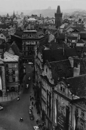Blick vom Turm des Altstädter Rathauses gegen den Pulverturm