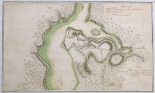 WHK 28 Nordamerikanische Kriege von 1775-1782: Plan des Forts Ticonderoga oder Carrillon und Umgebung