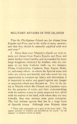 Military affairs in the islands