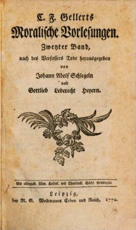 C.F. Gellerts Moralische Vorlesungen, Zweyter Band