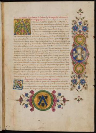 Zierseite mit Randleisten und Wappen