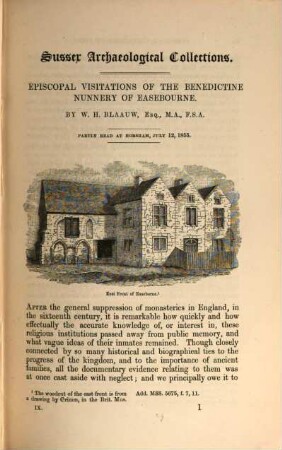Sussex archaeological collections,illustrating the history and antiquities of the county : Published by the Sussex Archaeological Society, 9