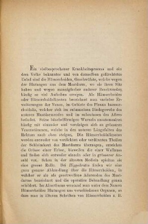 Die Hämorrhoiden und ihre operative Behandlung
