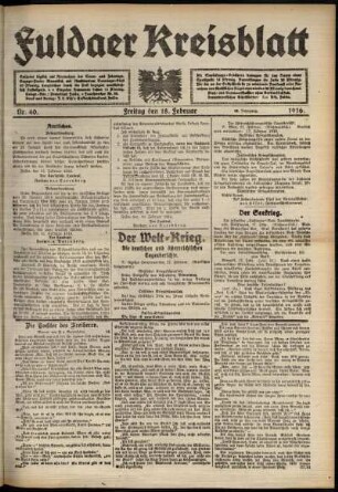 Ausgabe vom Freitag, den 18. Februar 1916.