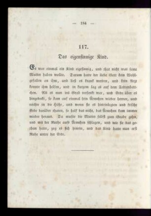 117. Das eigensinnige Kind.