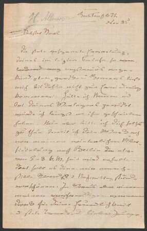 Julius Grosse (1828-1902) Nachlass: Briefe von Hermann Allmers an Julius Grosse - BSB Grosseana 16. Allmers, Hermann