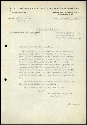 Brief; Martin Schede and Walther Wrede
