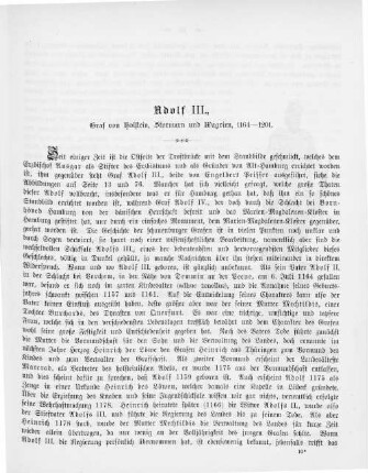 Adolf III., Graf von Holstein, Stormarn und Wagrien, 1164-1201.