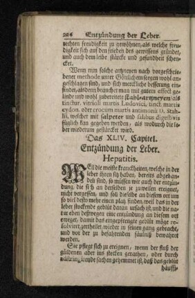 Das XLIV. Capitel. Entzündung der Leber. Hepatitis.