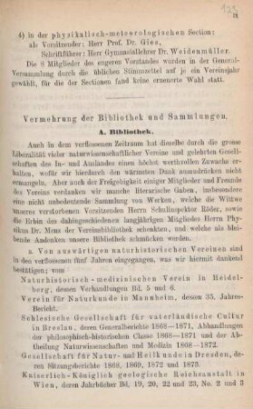Vermehrung der Bibliothek und Sammlungen.