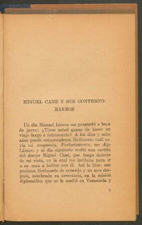 Miguel Cané y sus contemporaneos