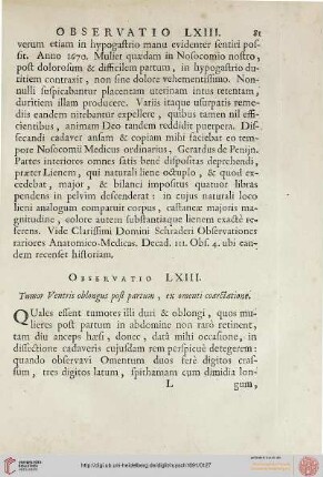 Observatio LXIII