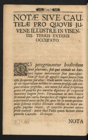 Notae ... Anmerckungen ... Remarques ... I. - XII.