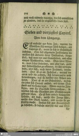 Sieben und vierzigstes Capitel. Von dem Umgange