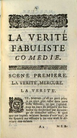 La verité fabuliste : Comedie