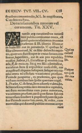 De excusationibus tutorum vel curatorum. Tit. XXV.