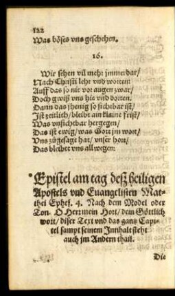Epistel am tag deß heiligen Apostels und Evangelisten Matthei ...
