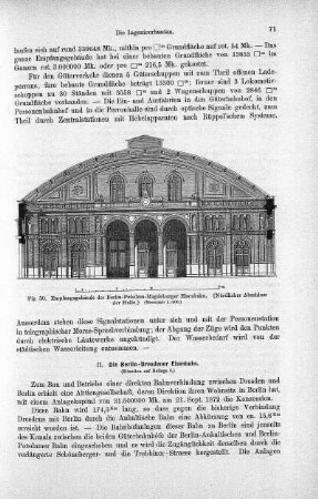 Fig. 50. Empfangsgebäude der Berlin-Potsdam-Magdeburger Eisenbahn (Nördlicher Abschluss der Halle)