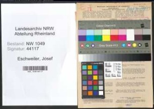 Entnazifizierung Josef Eschweiler , geb. 25.07.1908 (Arzt)