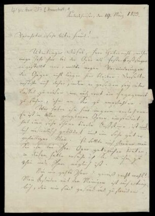 Brief von Johann Simon Hermstedt an Louis Spohr