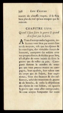 Chapitre LXVI. Quand il faut faire la guerre & quand il ne faut pas la faire