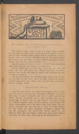 Würste u. Sülze