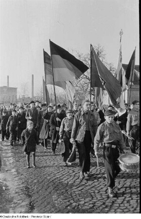 Demonstration der Leipziger Eisen- und Stahlwerke (LES)