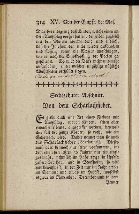 Sechszehnter Abschnitt. Von dem Scharlachfieber.