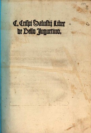 C. Crispi Salustii liber De bello Iugurtino