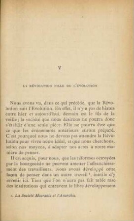 V. La révolution fille de l'évolution