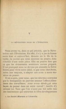 V. La révolution fille de l'évolution