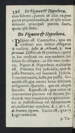 De Pignore & Hypotheca