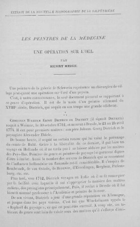 Une opération sur l'oeil